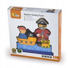 Viga Toys Sada dřevěných magnetických bloků Pirate 10