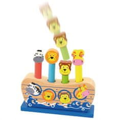 Viga Toys Dřevěná skákací zvířata Noemova archa