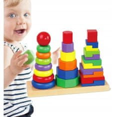 Viga Toys Dřevěné bloky Puzzle pyramidy