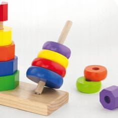 Viga Toys Dřevěné bloky Puzzle pyramidy