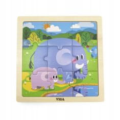 Viga Toys Handy Wooden Puzzle Elephants 9 Elements