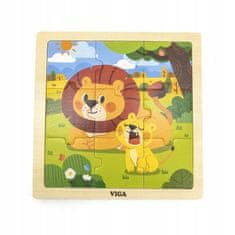 Viga Toys Handy Wooden Puzzle Lions 9 prvků