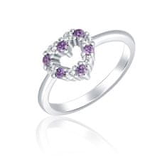 JVD Romantický stříbrný prsten se zirkony SVLR0434SH2BF (Obvod 50 mm)