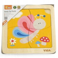 Viga VIGA Praktické dřevěné puzzle s motýly
