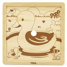 Viga VIGA Handy Wooden Duck Puzzle 9 dílná