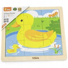 Viga VIGA Handy Wooden Duck Puzzle 9 dílná