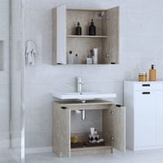 Greatstore 2dílná sada koupelnových skříněk betonově šedá kompozitní dřevo