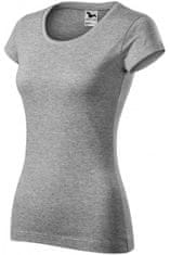 Malfini Dámské triko zúžené s kulatým výstřihem, tmavěšedý melír, XS