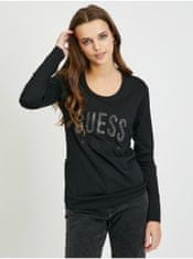 Guess Černé dámské tričko s dlouhým rukávem Guess Mirela M