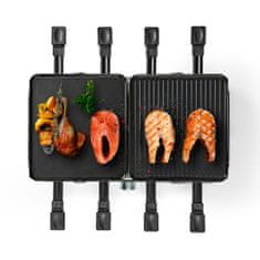 Nedis FCRA300FBK8 gourmet/raclette gril s kamennou deskou pro 8 osob, 1400 W, nastavení teploty