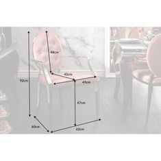 Invicta Interior (3265) MODERNO TEMPO luxusní stylová židle s opěrkami růžová