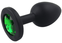 TWIXO Group Silikonový anální kolík se šperkem (tmavě zelený)