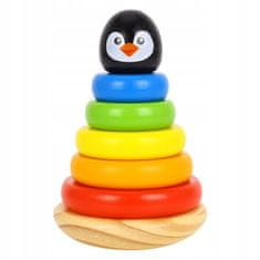 Tooky Toy TOOKY TOY Dřevěná skládačka Penguin Pyramid