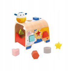 Tooky Toy TOOKY TOY Dřevěné třídicí bloky ve tvaru krávy