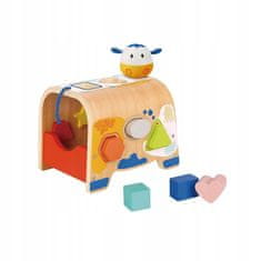 Tooky Toy TOOKY TOY Dřevěné třídicí bloky ve tvaru krávy