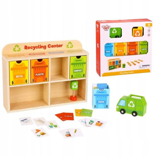 Tooky Toy TOOKY TOY Dřevěné vzdělávací recyklační centrum