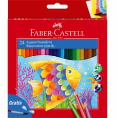 Faber-Castell Pastelky akvarelové set 24 barevné + štětec v pap.krab.