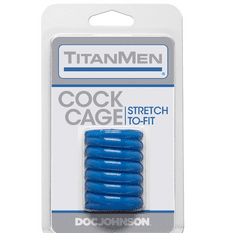 Doc Johnson Erekční kroužek TitanMen Cock Cage Blue