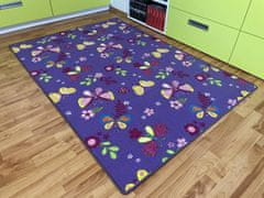 eoshop Dětský koberec Motýlek 5291 fialový (Varianta: 133 x 133 cm)