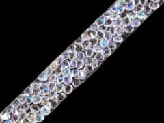 Kraftika 9m crystal ab prýmek s kamínky šíře 10 mm nažehlovací