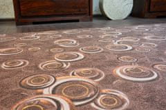Dywany Lusczów Kusový koberec DROPS Bubbles hnědý, velikost 100x250