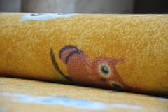 Dywany Lusczów Dětský kusový koberec LITTLE OWL žlutý, velikost 100x500