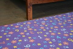 Dywany Lusczów Dětský kusový koberec NUMBERS fialový, velikost 100x400