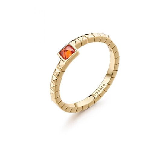 Rosato Elegantní pozlacený prsten s kubickým zirkonem Cubica RZCU100