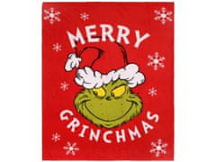 sarcia.eu Vánoční deka / přehoz Grinch, červená, měkká, 130x160m 