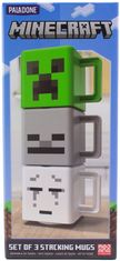 CurePink Set 3 kusů plastových hrníčků Minecraft: Příšery (objem 250 ml)