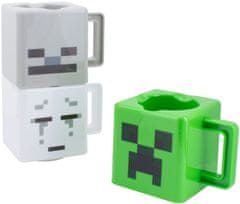 CurePink Set 3 kusů plastových hrníčků Minecraft: Příšery (objem 250 ml)
