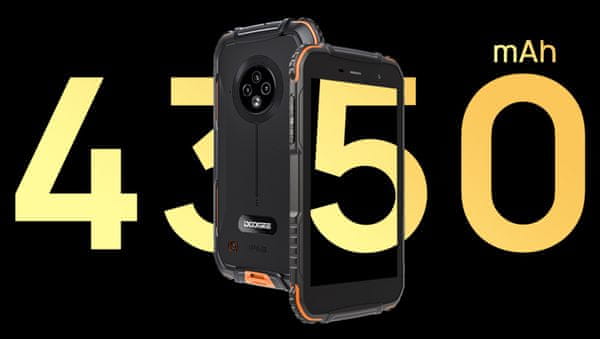 Doogee S35T DualSIM LTE, odolný, vodotěsný, velká výdrž baterie, GPS, Glonass a Beidou OS Android LTE vojenský certifikát MIL-STD-810G krytí IP68 IP69K Gorilla Glass 5 odolný telefon odolná konstrukce