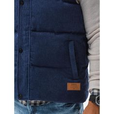 OMBRE Pánská prošívaná vesta GAIGE tmavě modrá MDN120394 L-XL