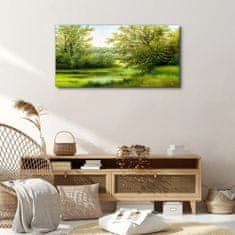 COLORAY.CZ Obraz na plátně Stromy řeka příroda 100x50 cm