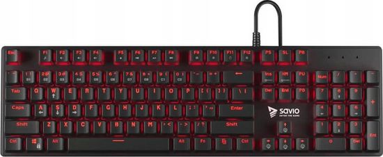 SAVIO Mechanická herní klávesnice Tempest RX FULL Outemu Red černá