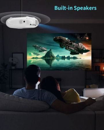 Hordozható projektor otthoni szórakozás Apeman LC700P 1080P (LC700) 150 ANSI lumen akár Full HD felbontás kiváló élettartam rendkívül hatékony fényerő kompakt méret könnyű a hordozhatóság érdekében