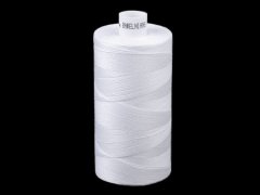 Kraftika 10ks bílá bavlněné nitě 1000m, textilní galanterie