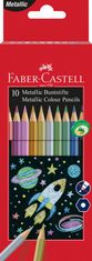 Faber-Castell Pastelky Color metalické set 10 barevné šestihranné