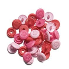 PRYM Růžové plastové patentky ve tvaru knoflíku