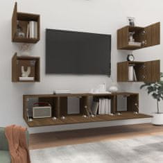 Vidaxl 6dílný set TV skříněk hnědý dub kompozitní dřevo