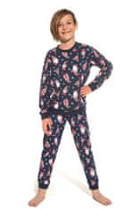 Cornette Chlapecké pyžamo 263/140 Gnomes + Ponožky Gatta Calzino Strech, džínová, 158/164