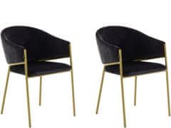 Danish Style Jídelní židle Nina (SADA 2 ks), samet, černá