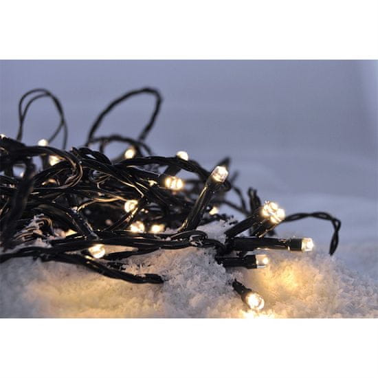 Solight LED venkovní vánoční řetěz, 400 LED, 20m, přívod 5m, 8 funkcí, IP44, teplá bílá, 1V07-WW