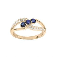 Troli Elegantní pozlacený prsten se zirkony PO/SR08669B (Obvod 56 mm)