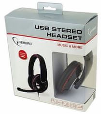 Gembird MHS-U-001 - sluchátka, USB, černá