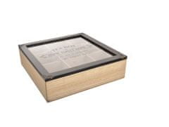 Indecor Box na čaj dřevo 24 x 24 x 7 cm 2ASS X11188