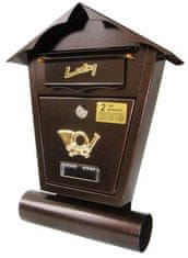 Poštovní schránka s tubou sd1t zlatá-starožitná