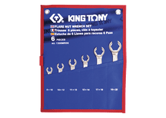 KING TONY TOOLS Sada klíčů na brzdové hadice 6dílná 8-22mm