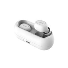 QCY - T1C, zcela bezdrátová špuntová sluchátka s dobíjecím boxem, bílá