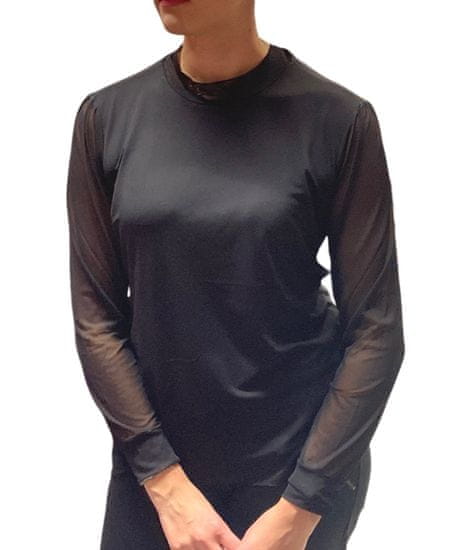 Sophia Perla černé tričko s průhlednými rukávy Velikost: 40